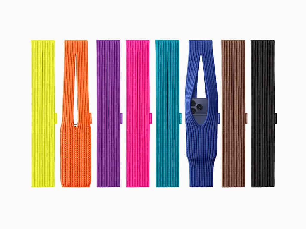 Gamme de pochettes iPhone d'Apple montrant plusieurs options de couleurs