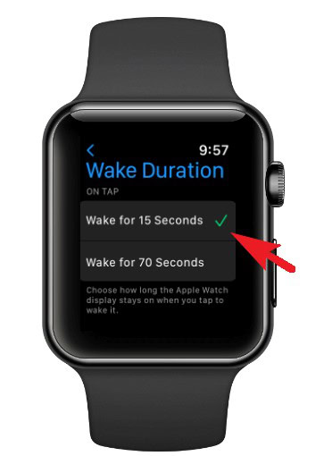 Change Wake Duration Apple Watch