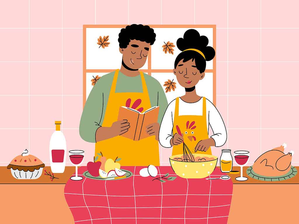 Cooking Together for Thanksgiving wallpaper