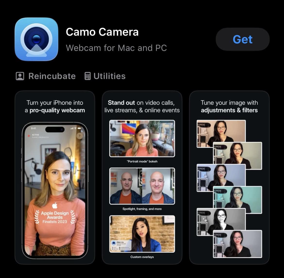Downloading Camo Camera on the App Store