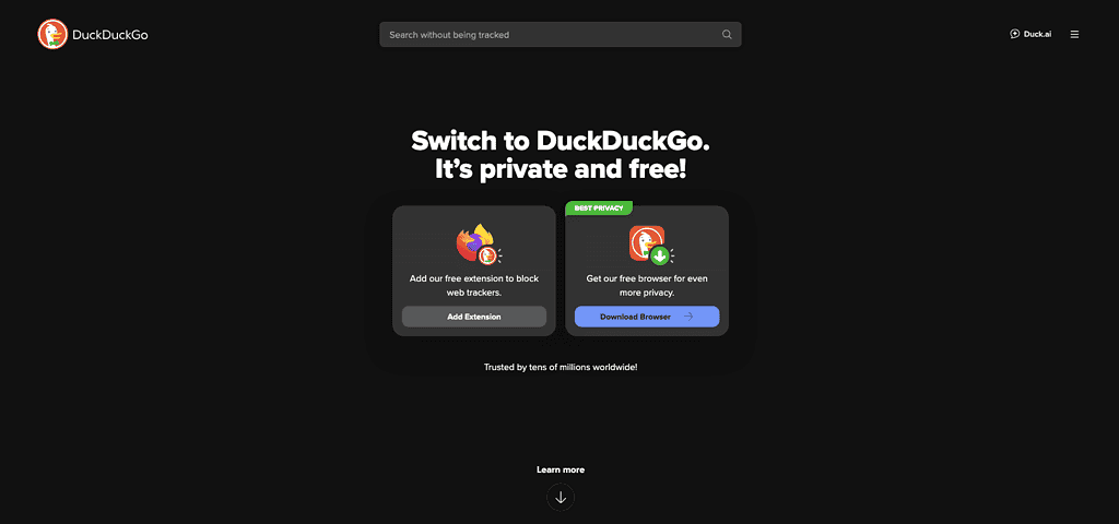 DuckDuckGo download page