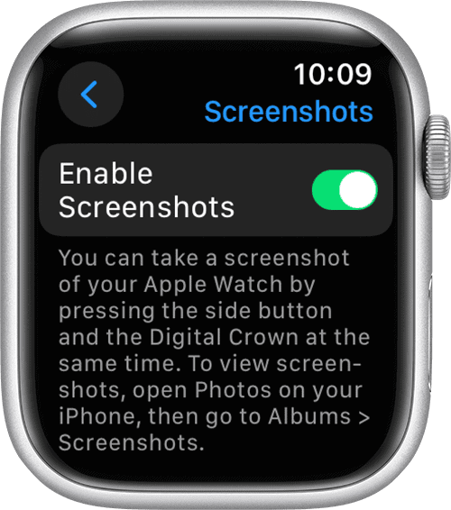 Enable Screenshots Apple Watch