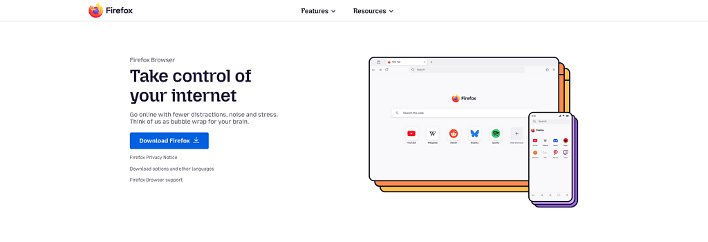 Firefox download page
