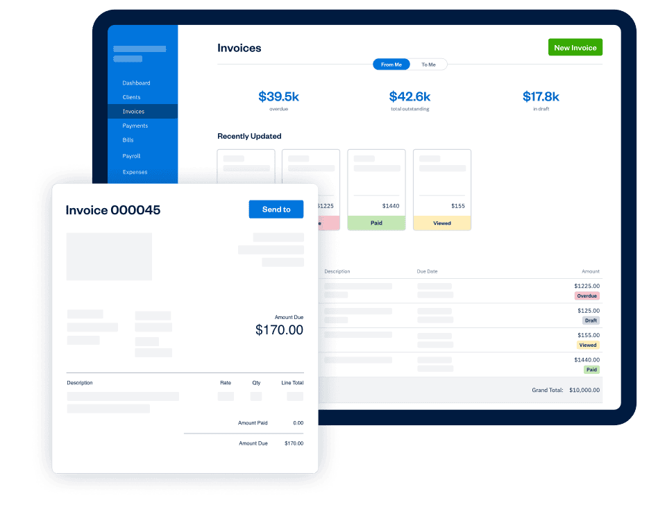 FreshBooks on a computer