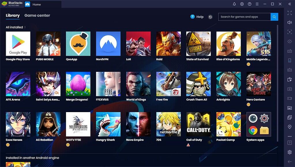 Bluestacks emulator