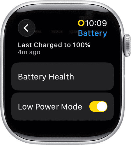 Low Power Mode Apple Watch Control Center