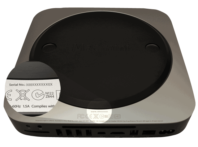 Mac Mini serial number location