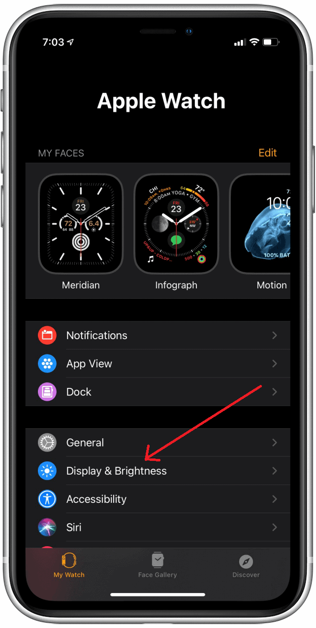 My Watch Display and Brightness