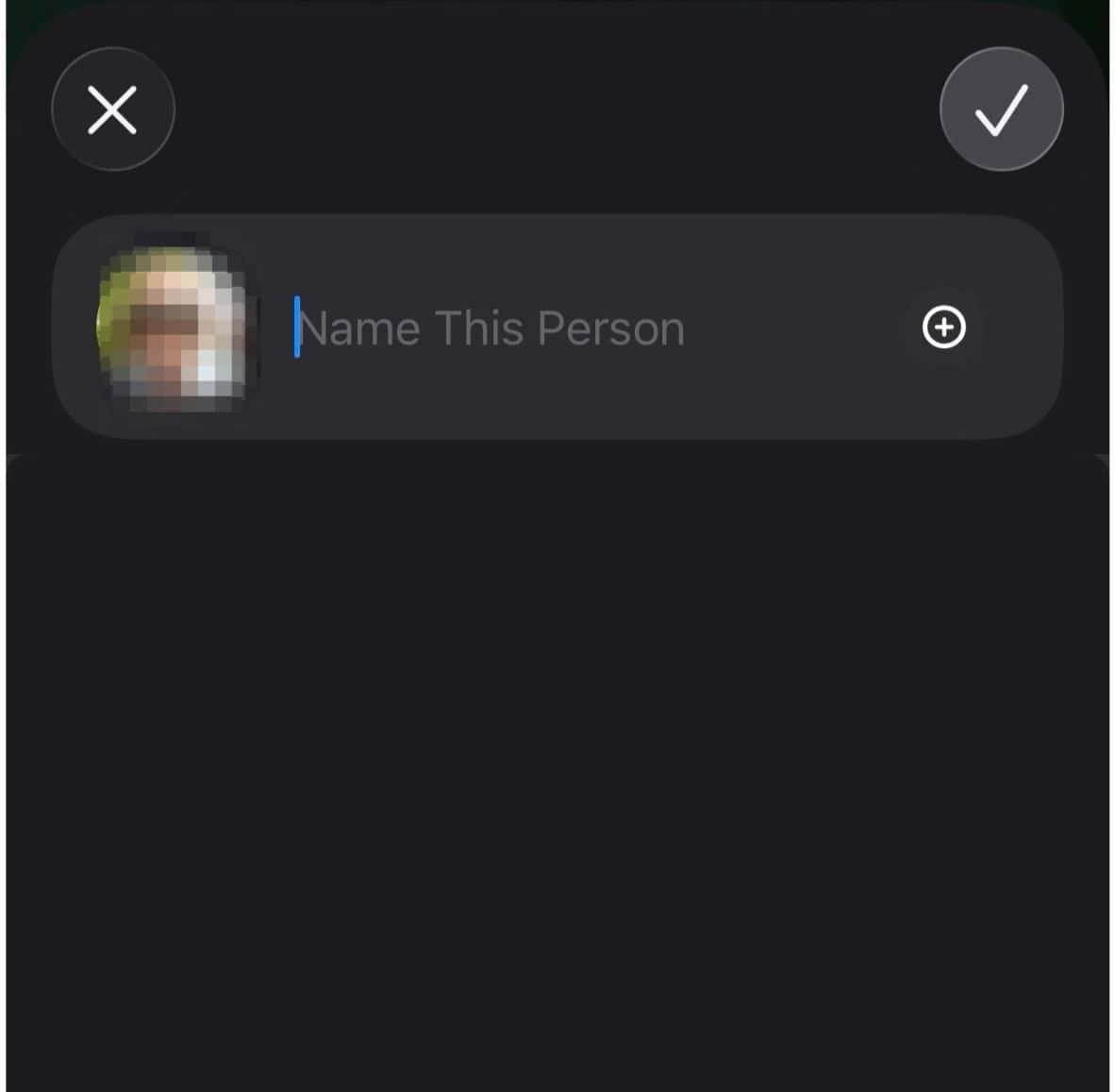 Naming a person in the Photos app on iPhone