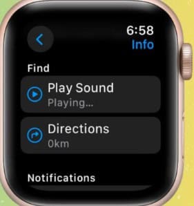 Play Sound iPhone apple watch