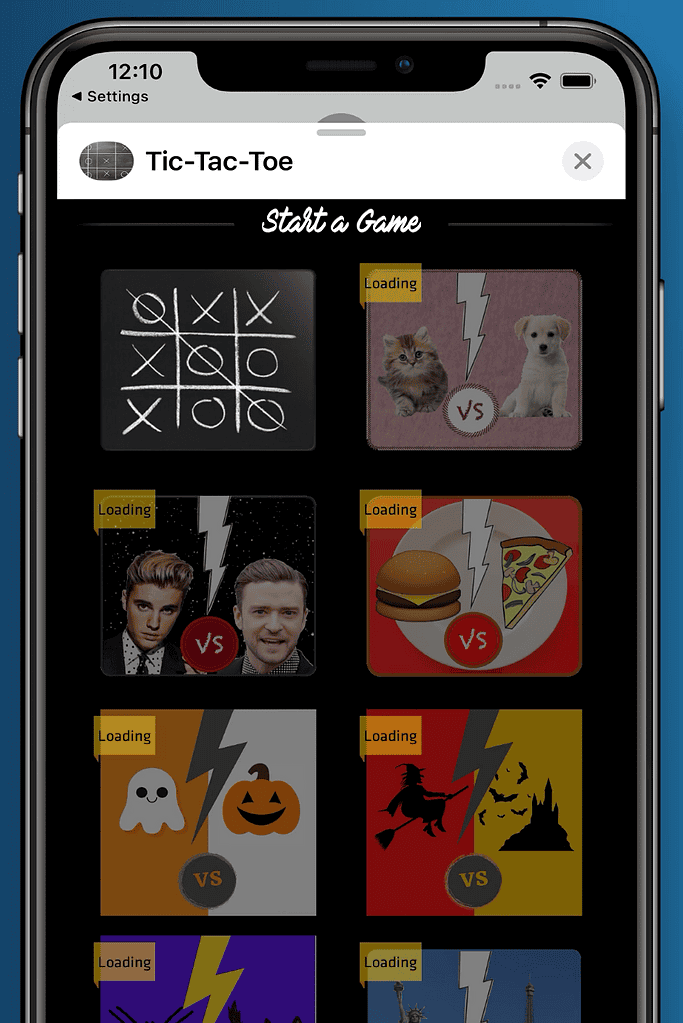 Playing Tic-Tac-Toe in iMessage on iPhone