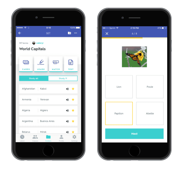 Quizlet pour iPhone