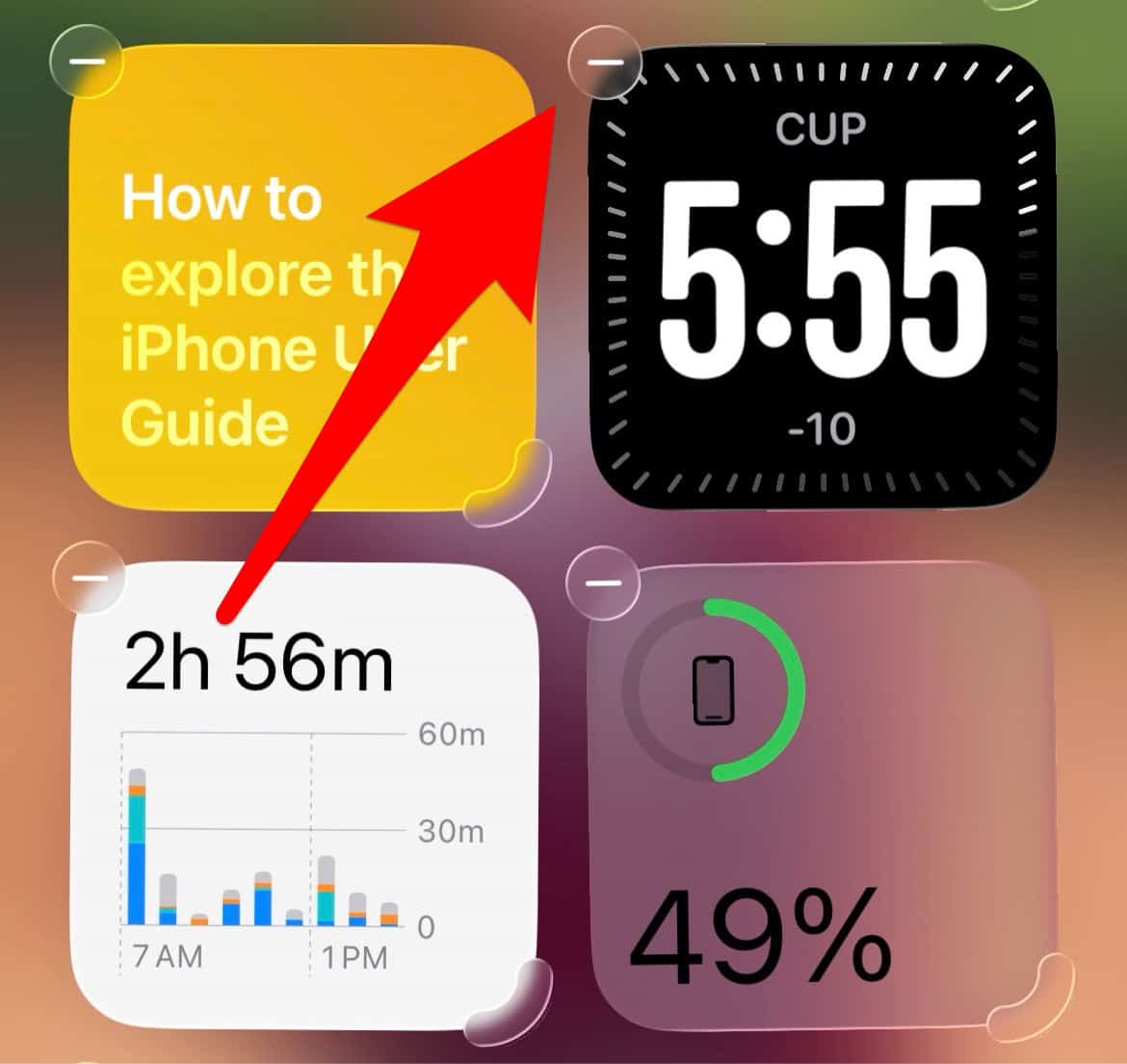 Removing a widget from the Today View on iPhone
