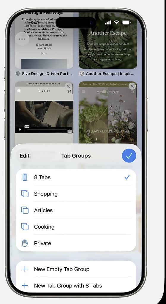 Safari on iPhone