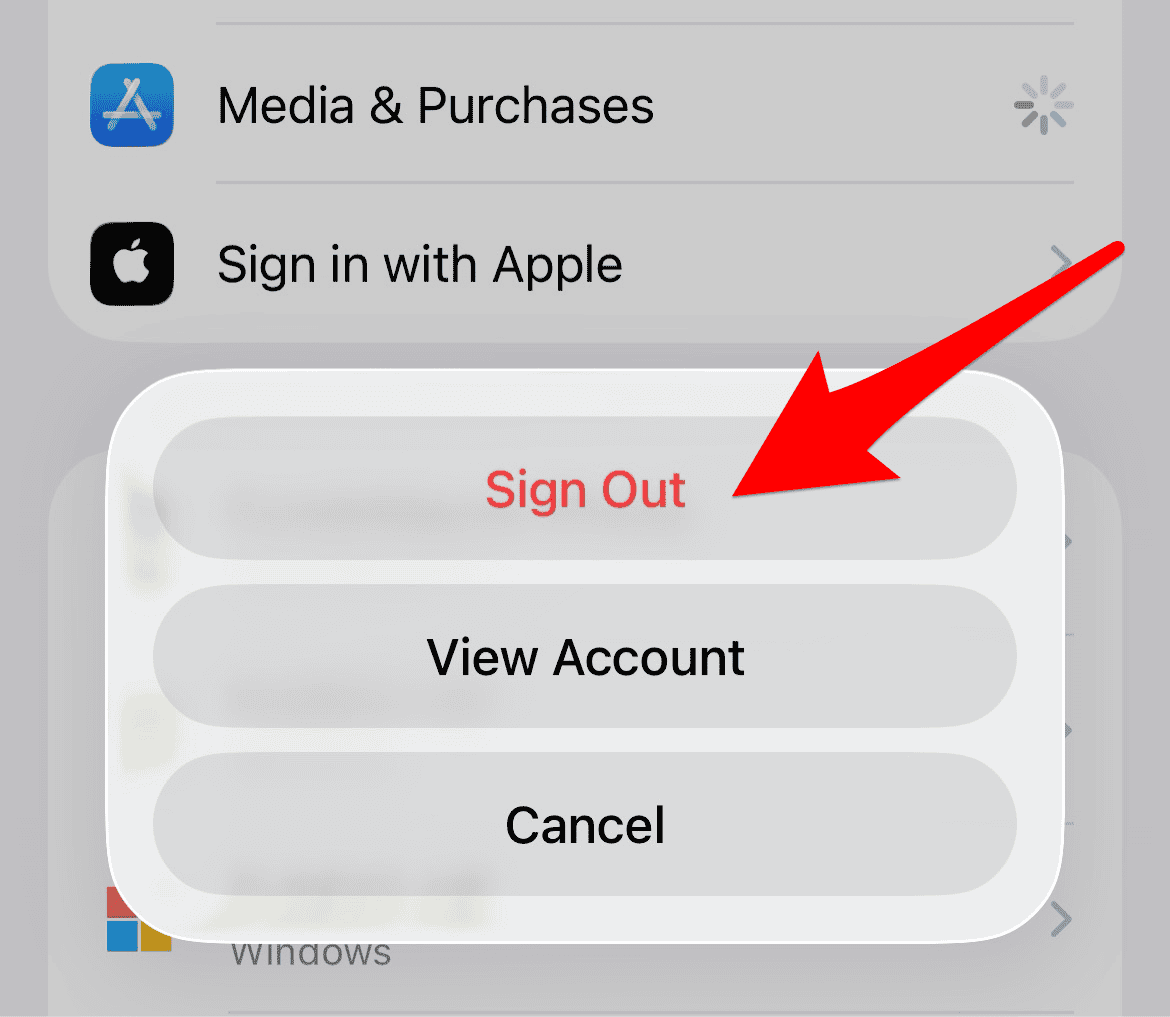 Signing Out of Media & Purchases on iPhone
