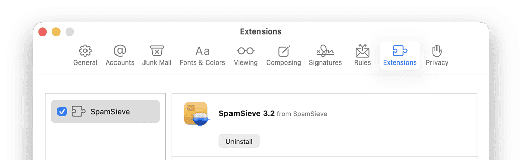 SpamSieve extensions for Apple Mail