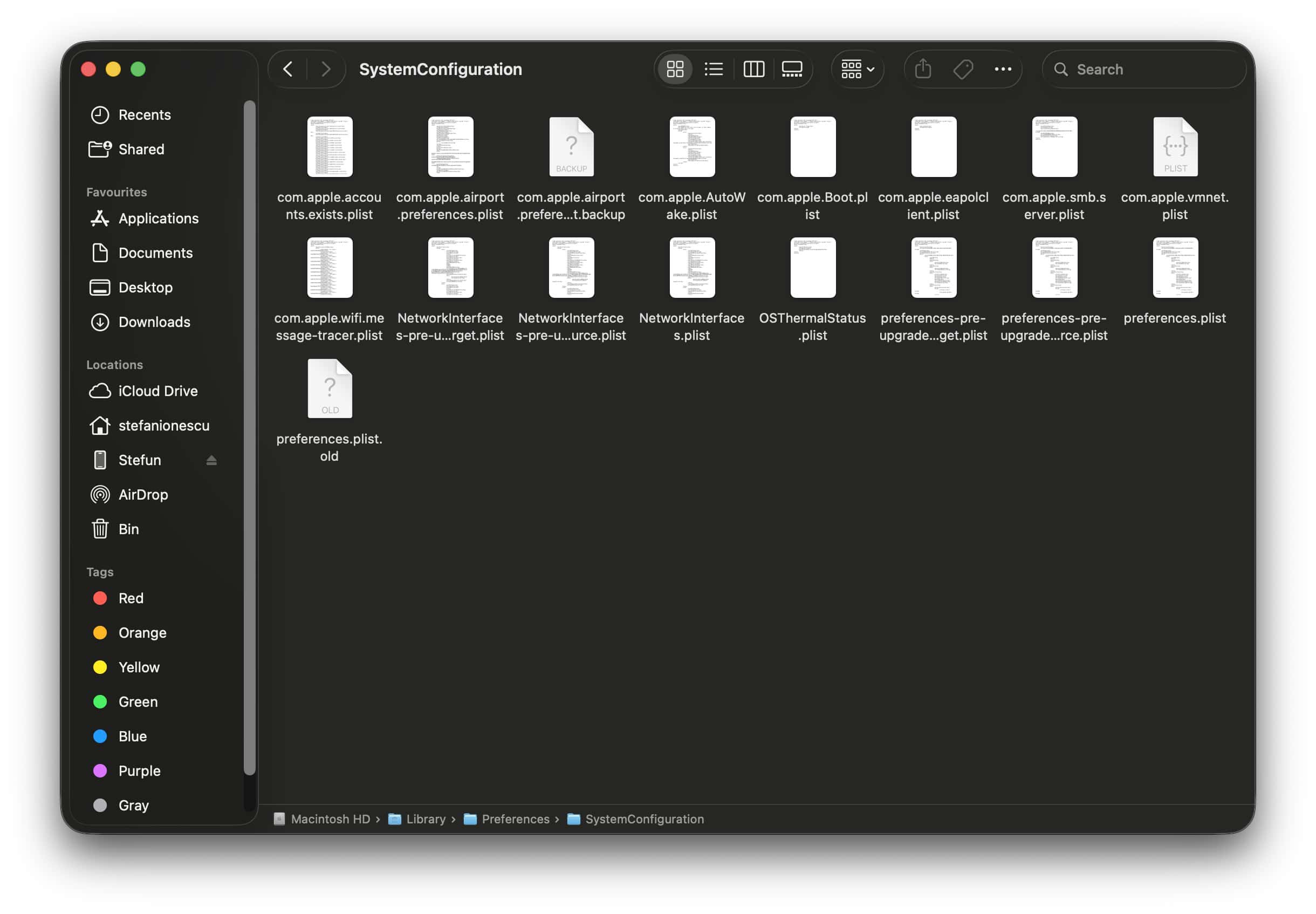 System configuration files on Mac