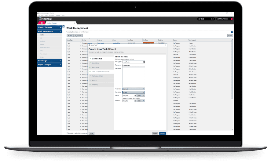 TaxCalc on a computer