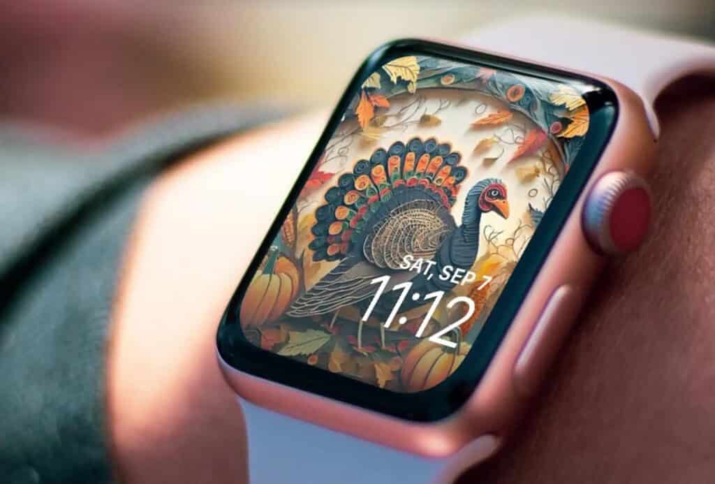 Thanksgiving Turkey Apple Watch Face - Fall Smartwatch Wallpaper