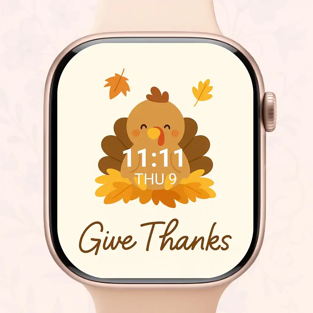Thanksgiving Turkey Watch Wallpaper – Cute Fall Apple Watch Face