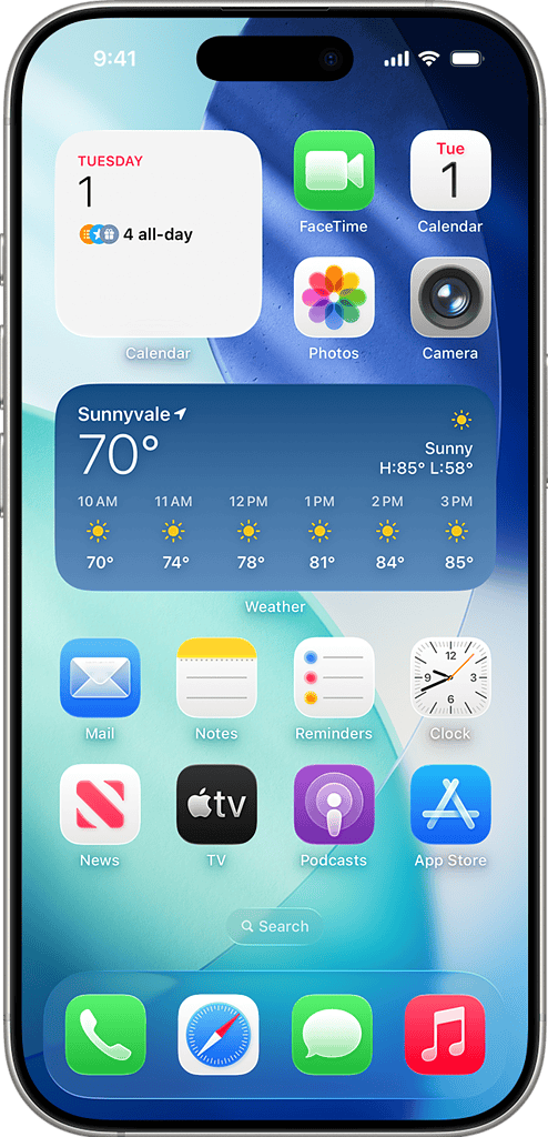 The Weather Widget on iPhonee