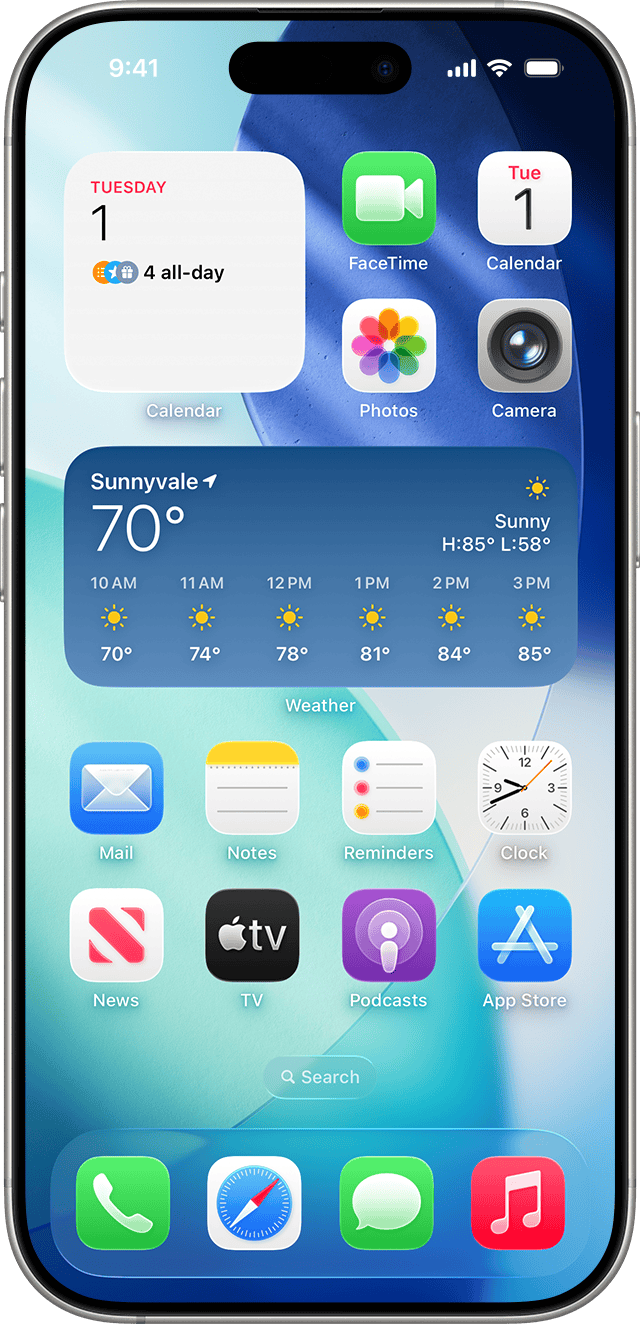 The Weather Widget on iPhonee
