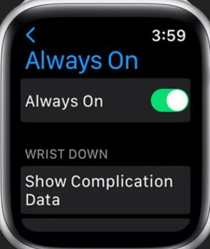Turn off always on display apple watch