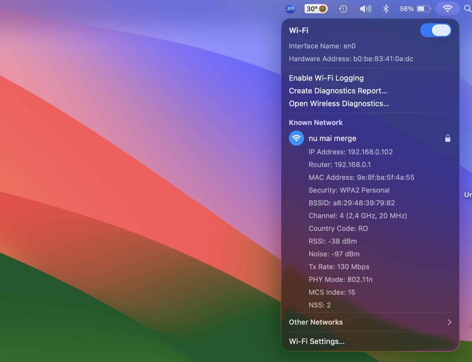 Wireless diagnostics on a Mac