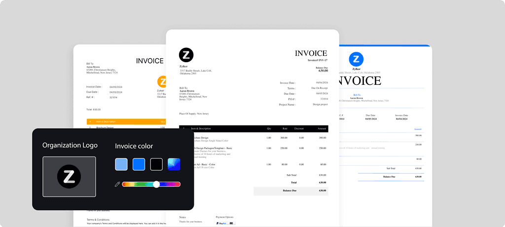Zoho Invoice software