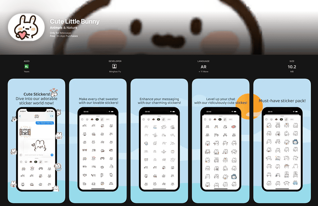 best iPhone iMessage stickers cute bunny