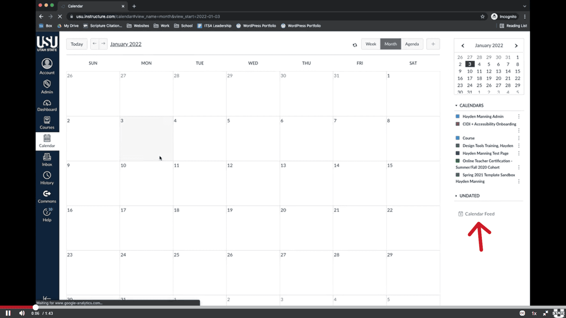 calendar feed on mac