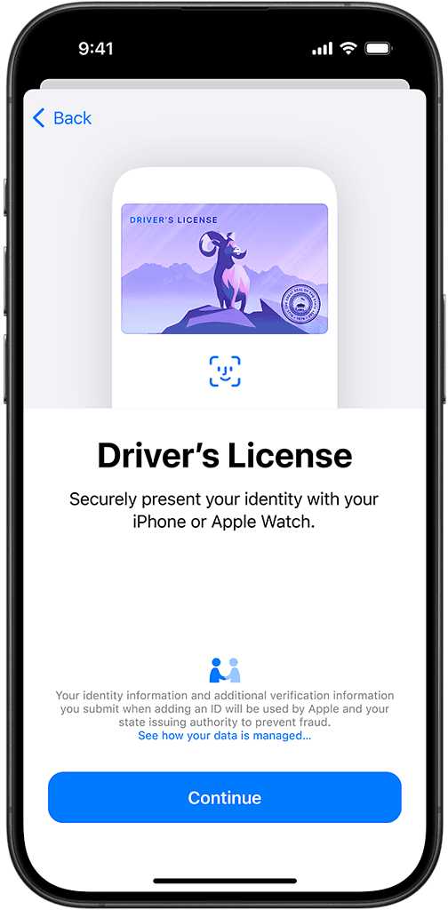 driver's license in apple