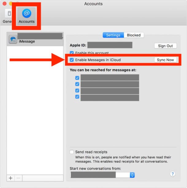 enable messages on iCloud