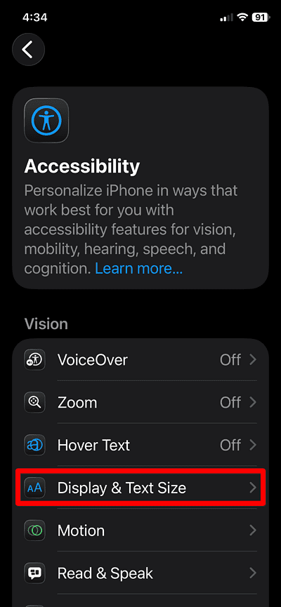 iOS 26 accessibility settings 2
