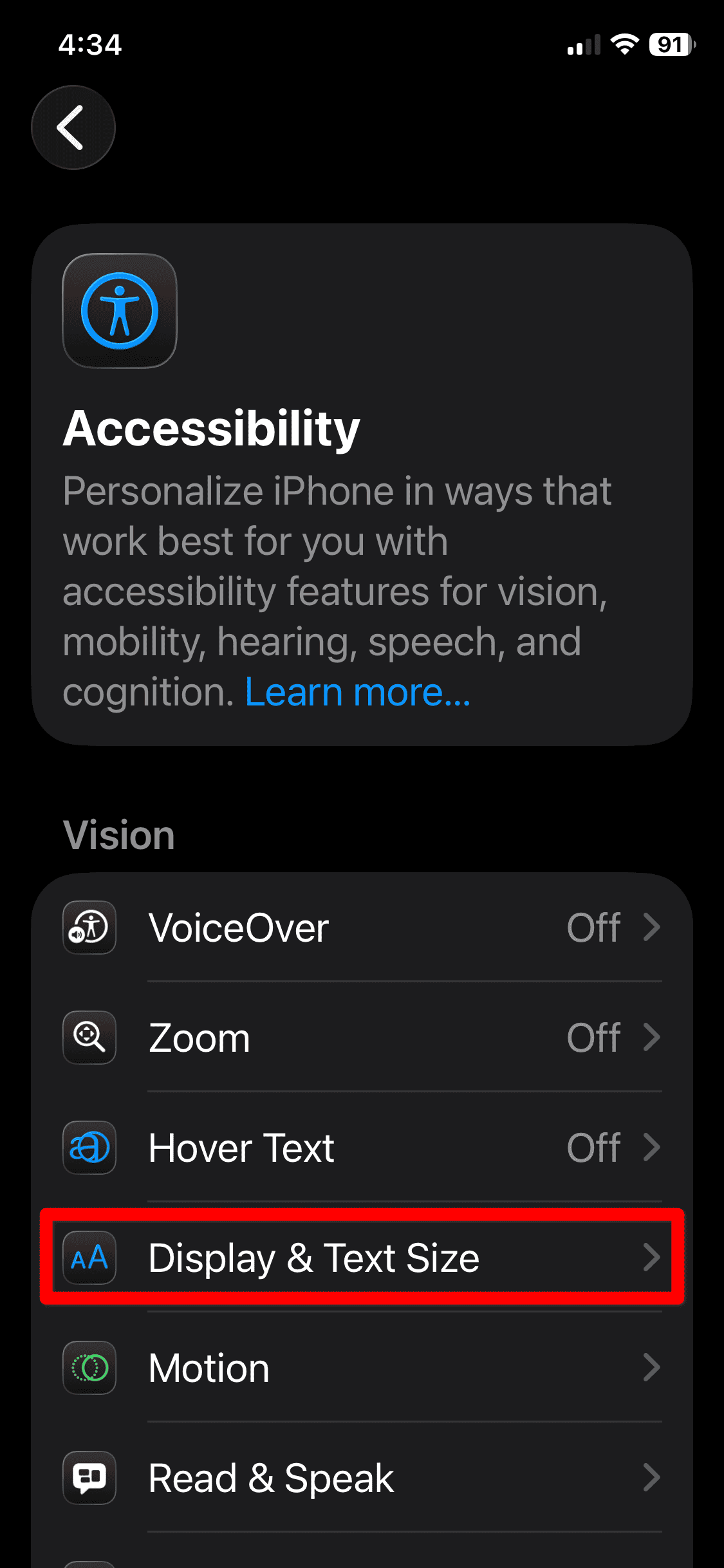 iOS 26 accessibility settings 2