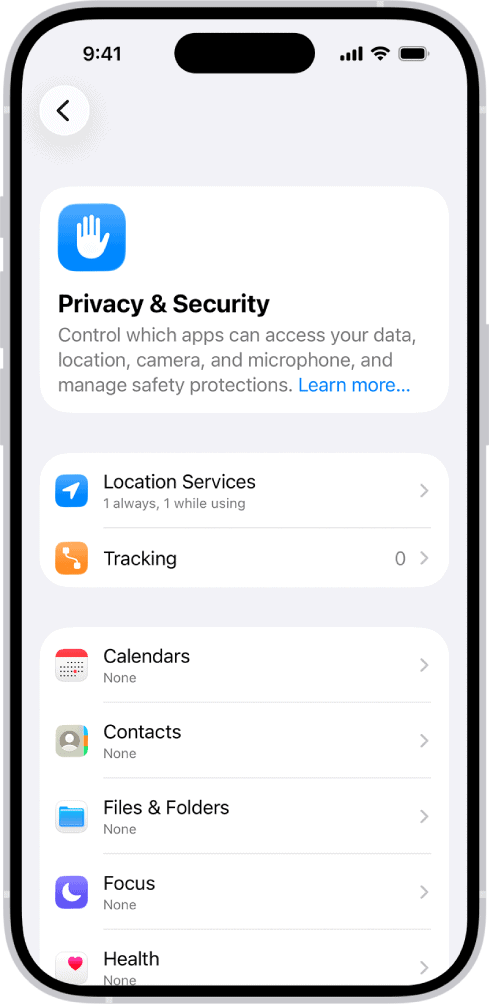 iphone privacy and security settings