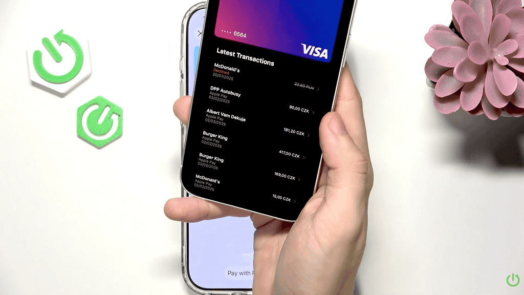 Latest transactions on wallet app
