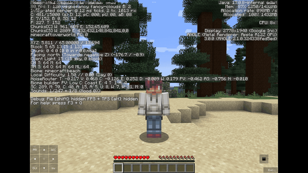 Minecraft played using pojavlauncher