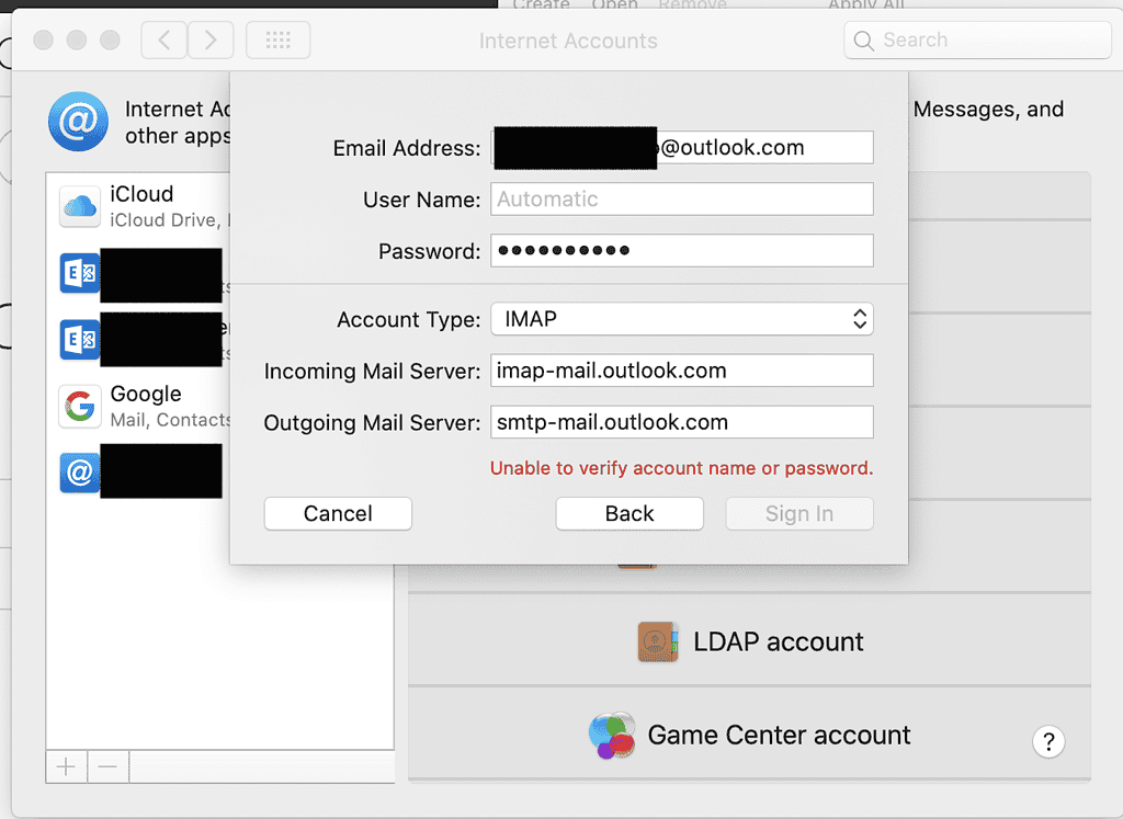 outlook email settings
