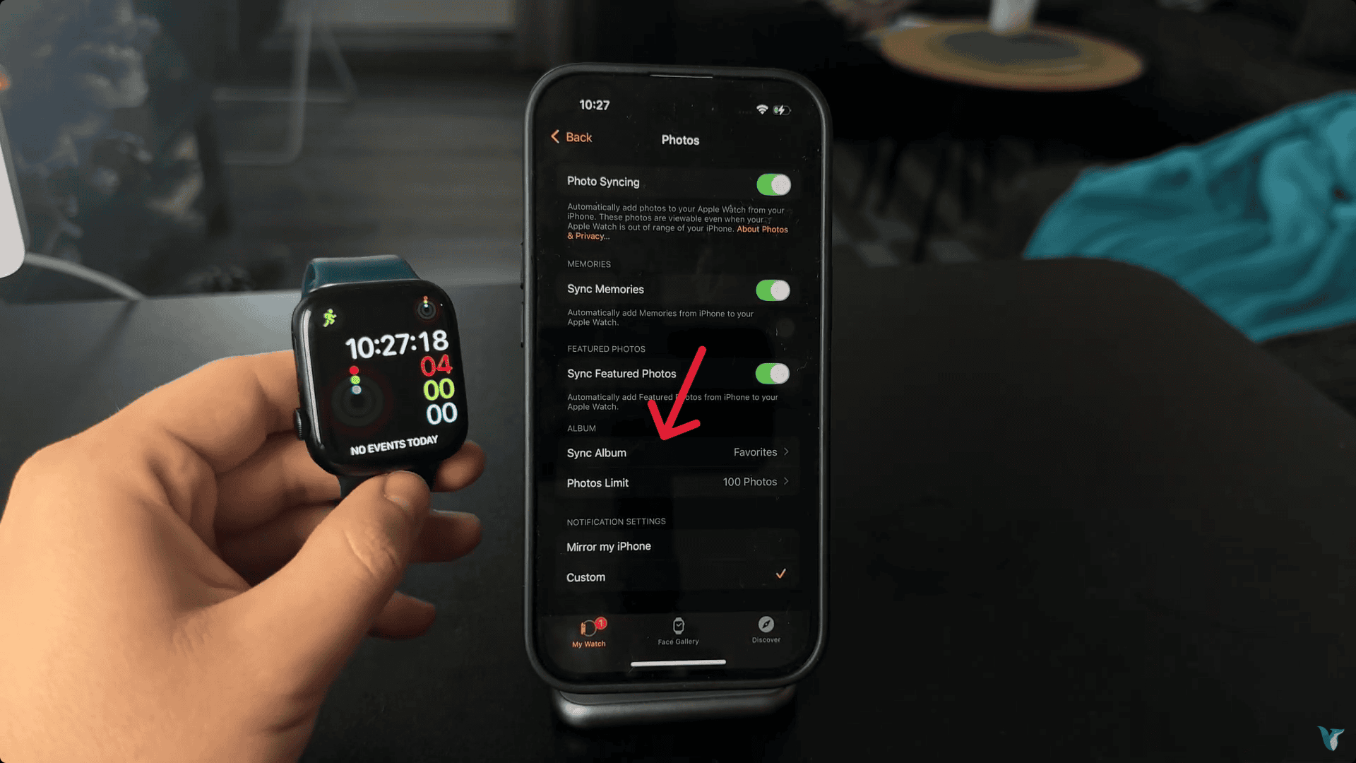 apple watch sync album