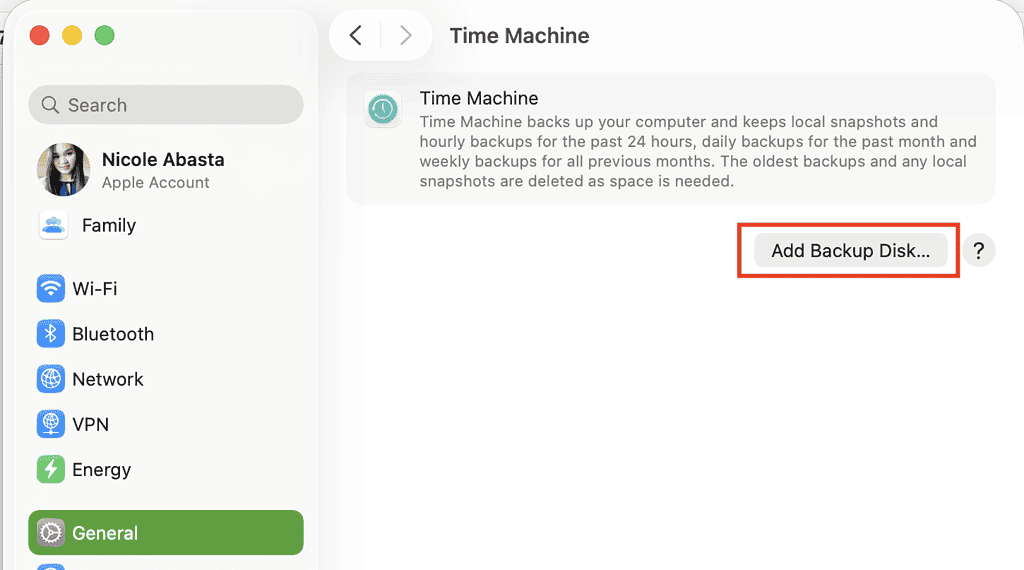 Time Machine backup