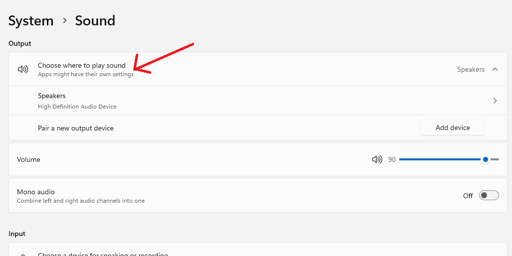 Choose Audio OutPut