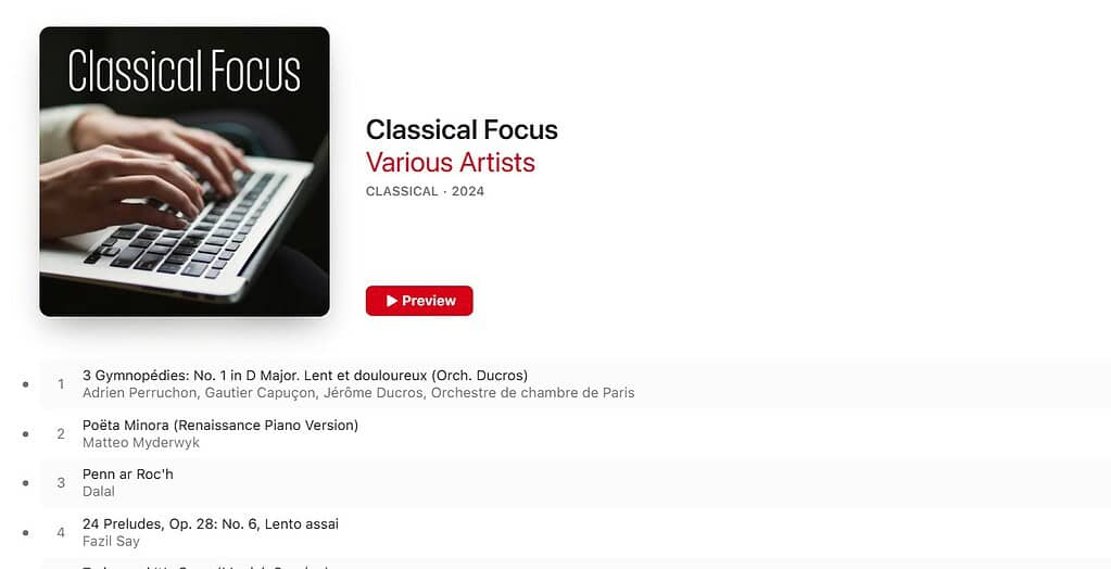 Classic Focus Apple Music playlist
