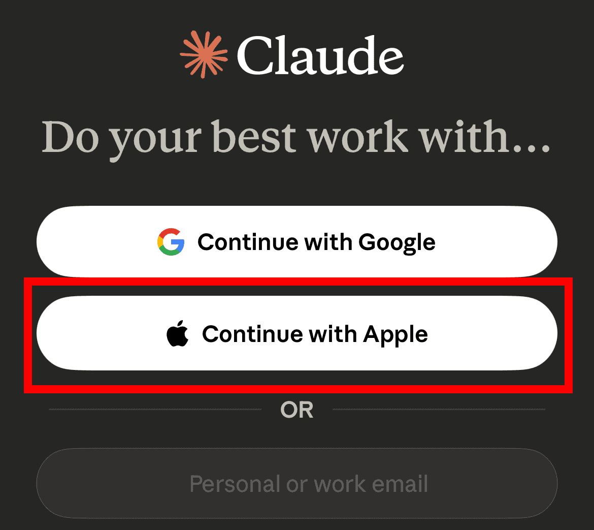 Claude sign-in on iPhone