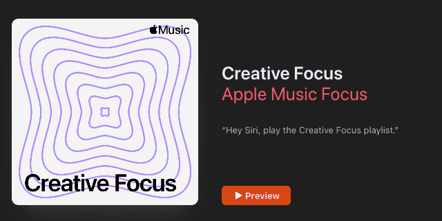 Creative Focus Apple Music playlist