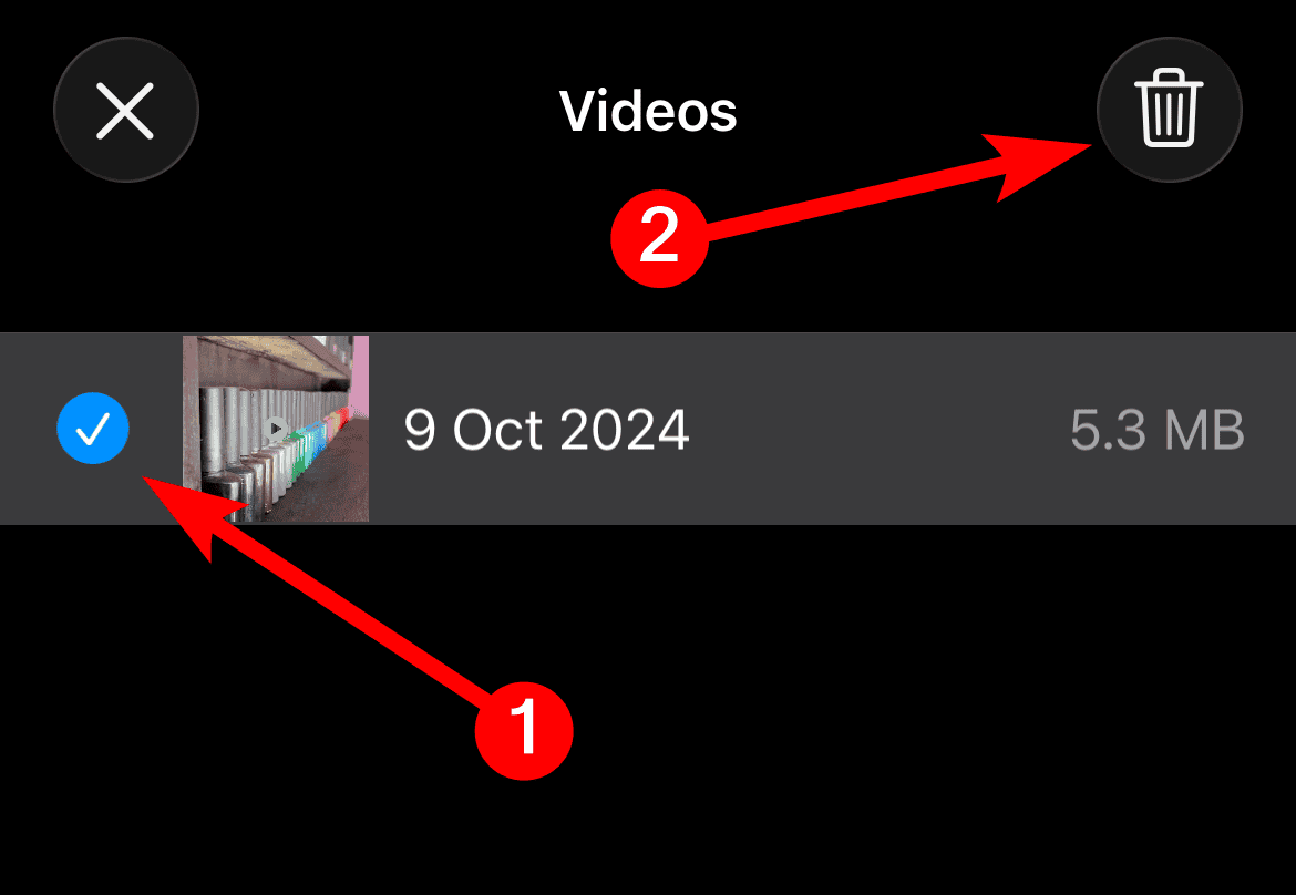 Delete Videos in Messages in iPhone Messages