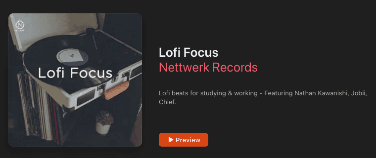 Lofi Focus Apple Music playlist