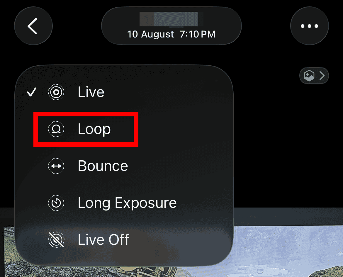 Making a live photo loop on iPhone