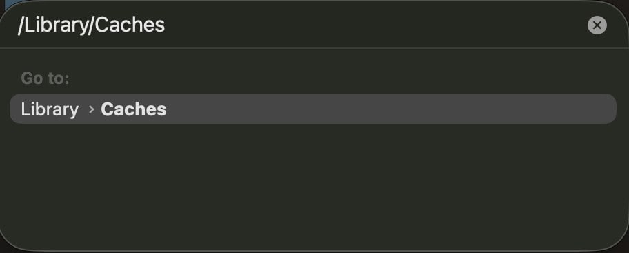 Navigating to Caches in Mac Finder