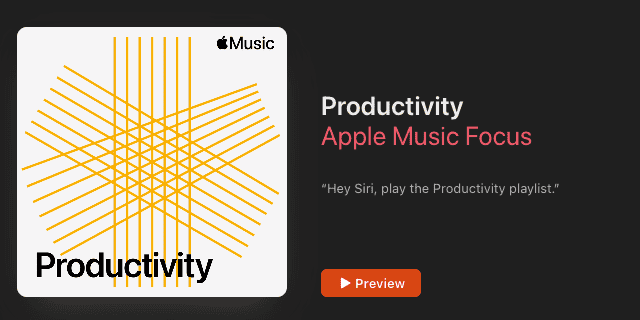 Productivity Apple Music playlist
